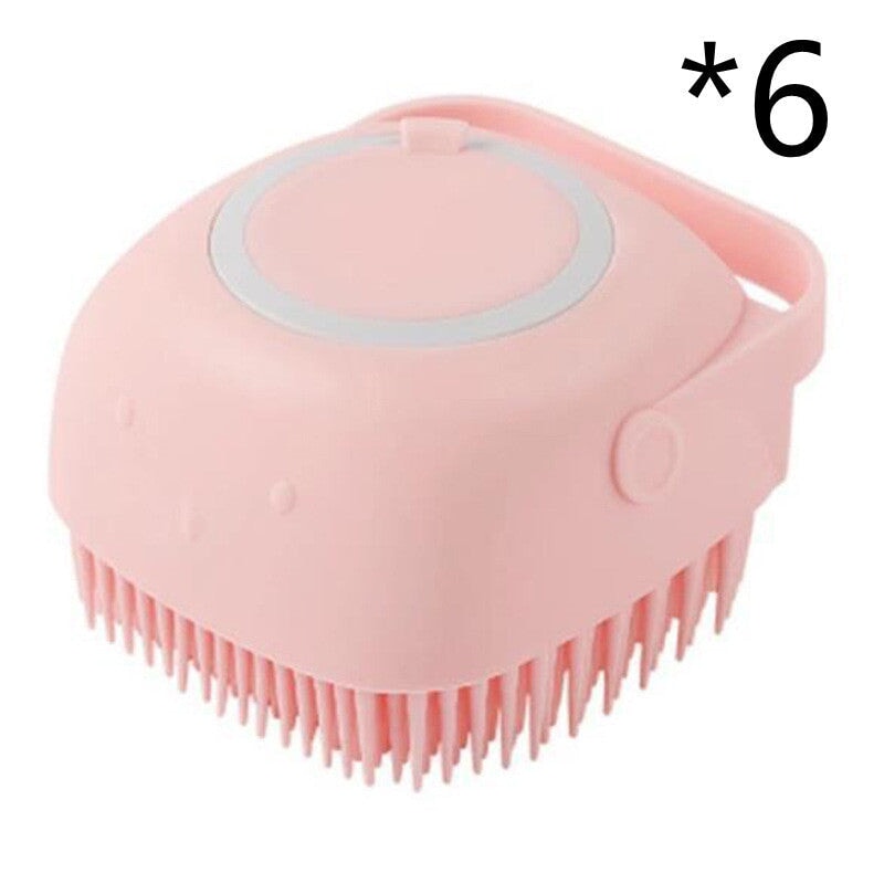 Silicone Dog Bath Massage Gloves Brush Pet Cat Bathroom Cleaning Tool Comb Brush For Dog Can Pour Shampoo Dog Grooming Supplies Pets See Glide 