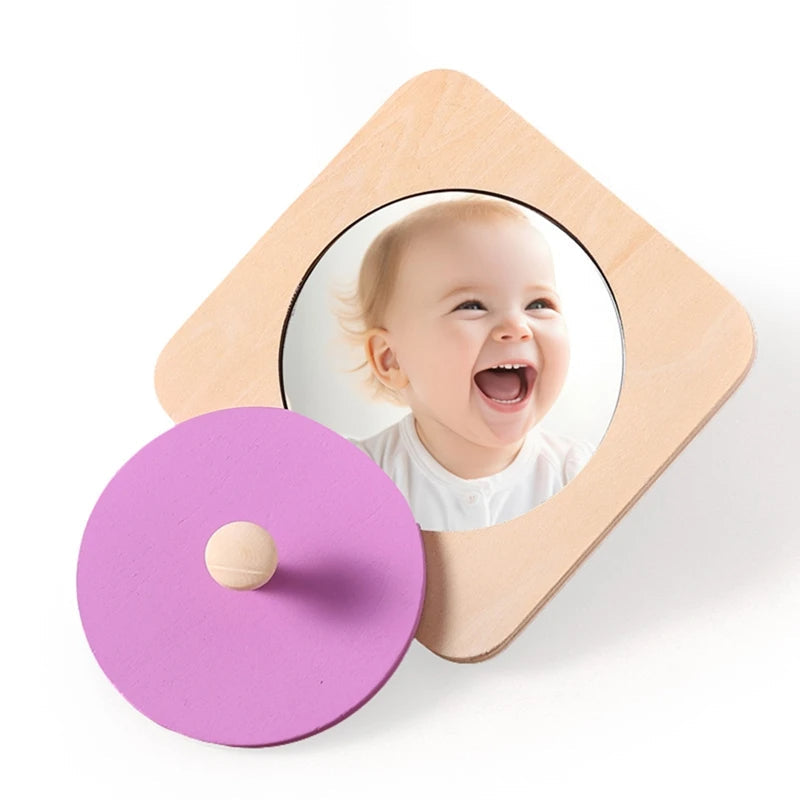 Montessori Mirror - Peekaboo Knob Puzzle Medium Spinning Drum Ball Kit Toys for 6-12 Months