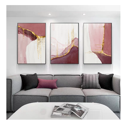 Nordic PurpleCanvas Painting Abstract Golden  Canvas Painting Wall Pictures For Living Room Wall Art Home Decor Poster