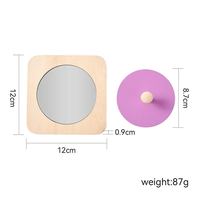 Montessori Mirror - Peekaboo Knob Puzzle Medium Spinning Drum Ball Kit Toys for 6-12 Months