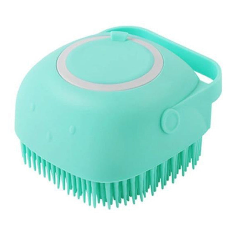 Silicone Dog Bath Massage Gloves Brush Pet Cat Bathroom Cleaning Tool Comb Brush For Dog Can Pour Shampoo Dog Grooming Supplies Pets See Glide Green square 